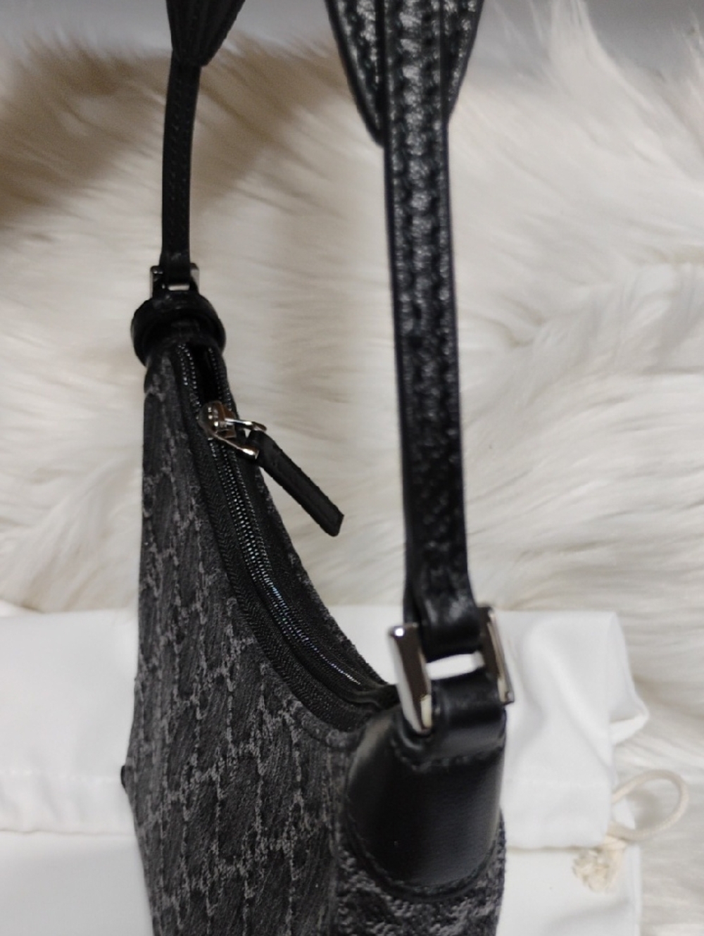 SALE! Gucci Horsebit Slim Small GG Denim/Leather Black Hand/Shoulder Bag - Picture 14 of 16